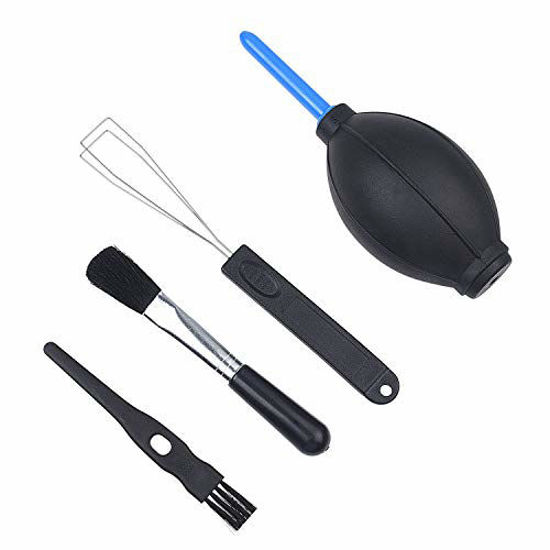 Picture of Camkix Keyboard Cleaning Kit - 1x Mini Brush, 1x Cleaning Brush, 1x Keyboard Cap Remover, 1x Air Blower and 1x Cleaning Cloth - Also for Laptops, Camera Lenses, Glasses - Home and Office