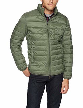 Picture of Amazon Essentials Men's Lightweight Water-Resistant Packable Puffer Jacket, Olive Heather, Large