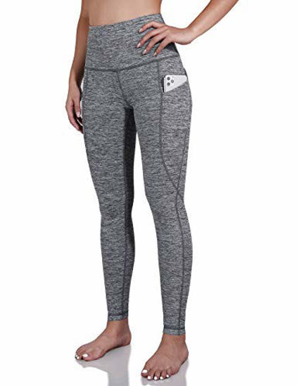 ODODOS Women's High Waisted Yoga Pants with Pocket, Workout Sports Running  Athletic Pants with Pocket, Full-Length, Plus Size, Charcoal