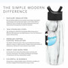 Picture of Simple Modern Insulated Water Bottle with Straw Lid Reusable Wide Mouth Stainless Steel Flask Thermos, 18oz (530ml), Pattern: Carrara Marble