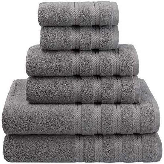 American Soft Linen Bath Towels 100% Turkish Cotton 4 Piece Luxury Bath  Towel Sets for Bathroom - Rockridge Gray