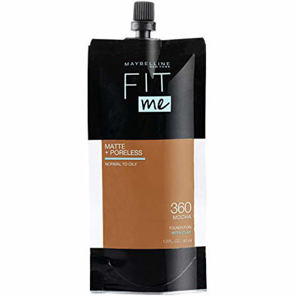 Picture of Maybelline New York Maybelline Fit Me Matte + Poreless Liquid Foundation, Face Makeup, Mess-Free, Normal to Oily Skin Types, 360 MOCHA, 1.3 Fl Oz