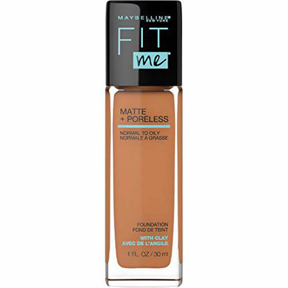 Picture of Maybelline Fit Me Matte + Poreless Liquid Foundation Makeup, Warm Sun, 1 fl; oz; Oil-Free Foundation