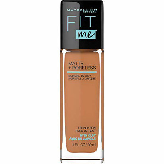 Picture of Maybelline Fit Me Matte + Poreless Liquid Foundation Makeup, Warm Sun, 1 fl; oz; Oil-Free Foundation