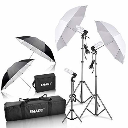 Picture of Emart 600W Photography Photo Video Portrait Studio Day Light Umbrella Continuous Lighting Kit