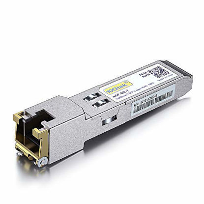 Picture of 1.25G SFP-T, 1000BASE-T Copper SFP, SFP to RJ45 SFP, Compatible with Ubiquiti UF-RJ45-1G, Mikrotik, D-Link, Supermicro, Netgear and More.