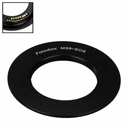 Picture of Fotodiox Lens Mount Adapter Compatible with M39/L39 Screw Mount SLR Lens to Canon EOS (EF, EF-S) Mount D/SLR Camera Body - with Gen10 Focus Confirmation Chip