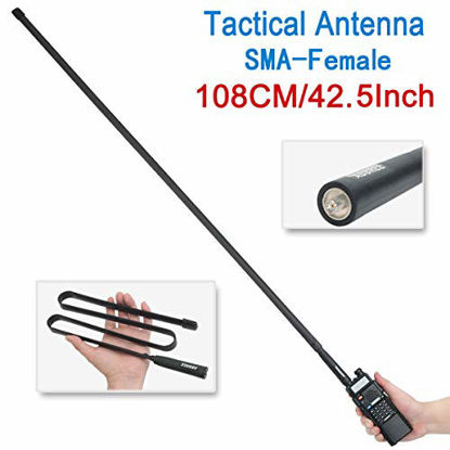 Picture of 42.5-Inch Length ABBREE SMA-Female Dual Band 144/430Mhz Foldable CS Tactical Antenna for Baofeng UV-5R UV-82 BF-F8HP Ham Two Way Radio
