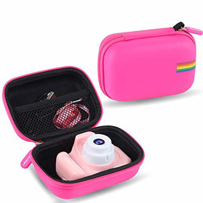 Picture of Leayjeen Kids Camera Case for Seckton/OMZER/OMWay Kids Camera Gifts for 4-8 Year Old Girls. Shockproof Storage Box fits for Toys Cameras(Case Only) (Pink)
