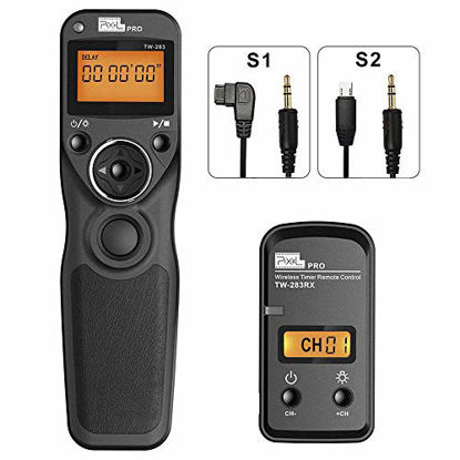 Picture of Wireless Remote Shutter for Sony, Pixel 2.4G Wired Shutter Release Cable Wireless Timer Remote Control S1/S2 for Sony Alpha A9 A99 A77 A7RII A7 A100 A350 A450 A550 A560