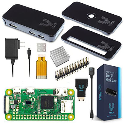 Picture of Vilros Raspberry Pi Zero W Basic Starter Kit- Black Case Edition-Includes Pi Zero W -Power Supply & Premium Black Case