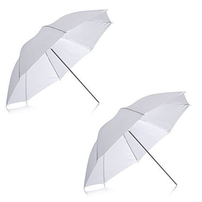 Picture of Neewer 2 Pack 33"/84cm White Translucent Soft Umbrella for Photo and Video Studio Shooting