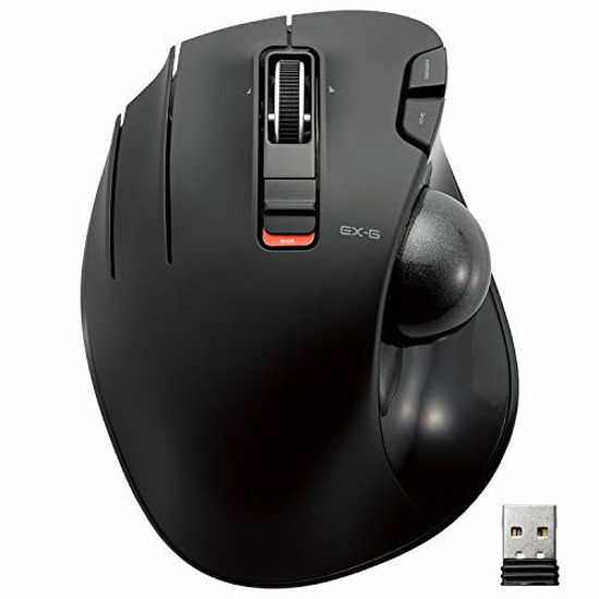GetUSCart- ELECOM Left-Handed 2.4GHz Wireless Thumb-operated Trackball Mouse,  6-Button Function with Smooth Tracking, Precision Optical Gaming Sensor  (M-XT4DRBK)