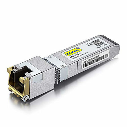 Picture of 10GBase-T SFP+ Transceiver, 10G T, 10G Copper, RJ-45 SFP+ CAT.6a, up to 30 Meters, Compatible with Cisco SFP-10G-T-S, Ubiquiti UF-RJ45-10G, Netgear, D-Link, Supermicro, TP-Link, Broadcom and More. 