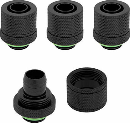 Picture of Corsair Hydro X Series Xf Compression 10/13mm (3/8"/ 1/2") ID/OD Fittings Four Pack, Black, Model Number: CX-9051002-WW