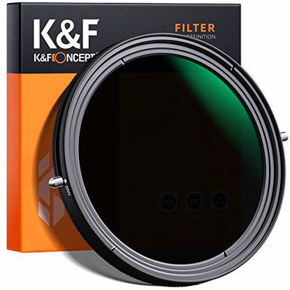 Picture of K&F Concept 58mm Variable Fader ND2-ND32 ND Filter and CPL Circular Polarizing Filter 2 in 1 for Camera Lens No X Spot Weather Sealed
