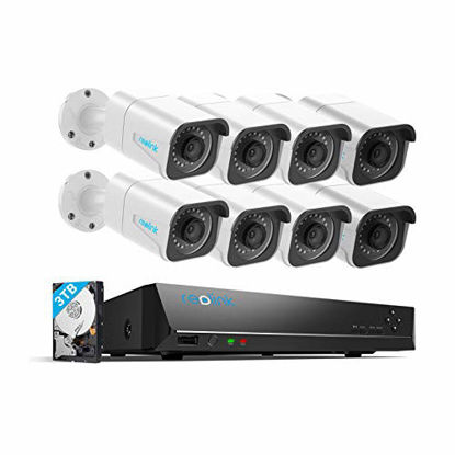 Picture of Reolink 4K 16CH PoE Security-Camera-System H.265, 8pcs 8MP PoE IP Security Cameras Outdoor, 16-Channel NVR 8MP with 3TB HDD, 24/7 Video Surveillance and Recording for Home and Business, RLK16-800B8