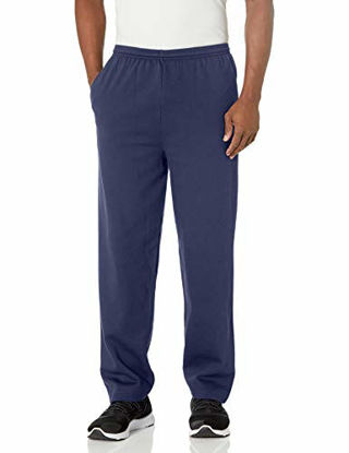 Picture of Hanes mens Ecosmart Fleece Sweatpant With Pocket Pants, Navy, Large US