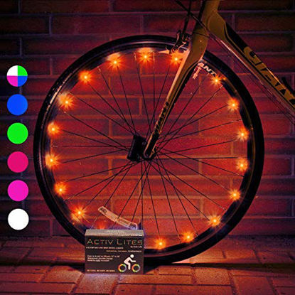 Picture of Activ Life LED Bike Wheel Lights (1 Tire, Orange) Top Birthday Presents for Girls 3 Year Old + Teens & Women. Best Unique 2020 Xmas Ideas for Her, Wife, Mom, Friend, Sister, Girlfriend and Aunts