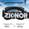 Picture of ZIONOR Lagopus Ski Snowboard Goggles UV Protection Anti fog Snow Goggles for Men Women Youth VLT 8.6% White Frame Silver Lens