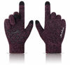 Picture of Achiou Winter Knit Gloves Touchscreen Warm Thermal Soft Lining Elastic Cuff Texting Anti-Slip 3 Size Choice for Women Men