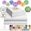 Picture of LuxClub 6 PC Sheet Set Bamboo Sheets Deep Pockets 18" Eco Friendly Wrinkle Free Sheets Hypoallergenic Anti-Bacteria Machine Washable Hotel Bedding Silky Soft - Grey Full