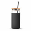 Picture of Tronco 20oz Glass Tumbler Glass Water Bottle Straw Silicone Protective Sleeve Bamboo Lid - BPA Free