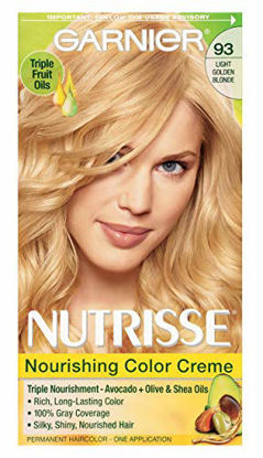Picture of Garnier Nutrisse Nourishing Hair Color Creme, 93 Light Golden Blonde (Honey Butter) (Packaging May Vary)