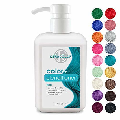 Picture of Keracolor Clenditioner Color Depositing Conditioner Colorwash, Teal, 12 fl oz