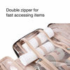 Picture of BAGSMART Toiletry Bag Travel Bag with Hanging Hook, Water-resistant Makeup Cosmetic Bag Travel Organizer for Accessories, Shampoo, Full Sized Container, Toiletries (Large-Stripes)