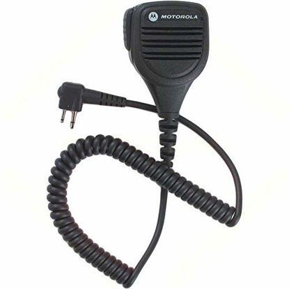 Picture of Motorola Original OEM PMMN4013 PMMN4013A Remote Speaker Microphone with 3.5mm Audio Jack, Coiled Cord & Swivel Clip, Intrinsically Safe