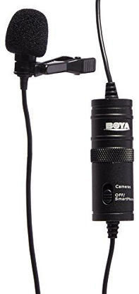 Picture of BOYA BY-M1 3.5mm Electret Condenser Microphone with 1/4" adapter for Smartphones iPhone DSLR Cameras PC