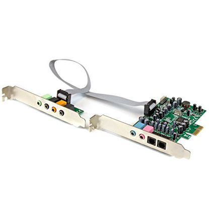 Picture of StarTech.com 7.1 Channel Sound Card - PCI Express - 24-bit - 192KHz - SPDIF Digital Optical and 3.5mm Analog Audio (PEXSOUND7CH)
