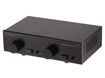 Picture of Monoprice 108231 2-Channel A/B Speaker Selector - Black with Volume Control, Built in Independent Volume Controls, Accepts Wire Gauges Up to 14AWG