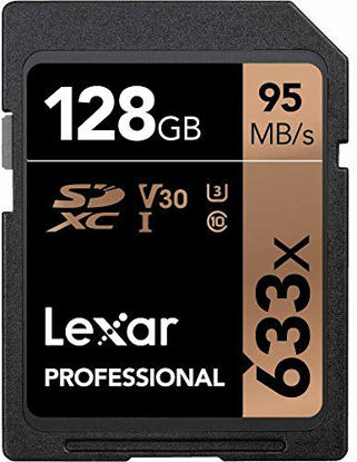 Picture of Lexar Professional 633x 128GB SDXC UHS-I Card (LSD128GCB1NL633) Black