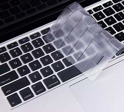Picture of Ultra Thin Clear Keyboard Cover for MacBook Air 13 Inch (Release 2010-2017) & MacBook Pro 13 Inch, MacBook Pro 15 Inch(with or w/Out Retina Display, 2015 or Older Version), TPU