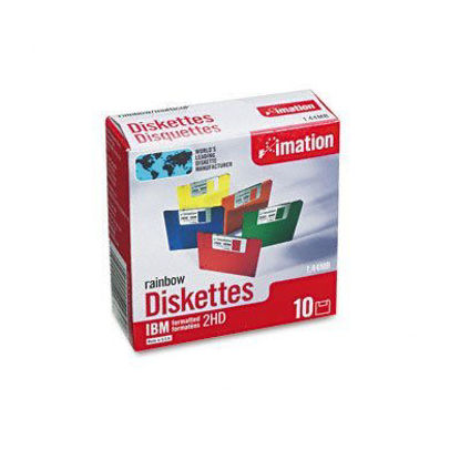 Picture of IBM Formatted 3.5 Diskettes, Double-Sided/High-Density, Rainbow Colors, 10/Pack IMN42439
