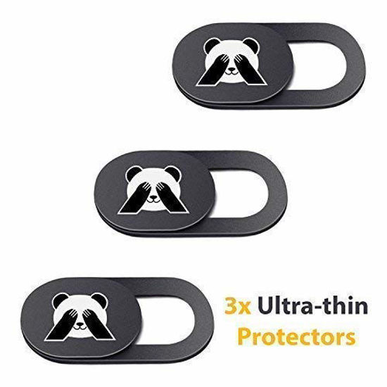 Picture of Pandaprivacy Universal Webcam Cover for Laptop, Phones, Tablet - Ultra Thin Computer Web Camera Covers - Complete Protection Against Surveillance - Black (3 Pack)