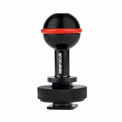 Picture of MINIFOCUS Diving Cold Shoe 1" Ball Mount Head Base Adapter Connector for Underwater Camera Waterproof Housings Case Video/Flash/Strobe Hot Shoes