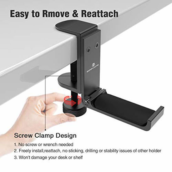 Realand 2Pcs Foldable Headphone Stand Hanger Holder, Under