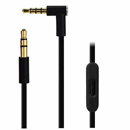 Picture of Replacement Audio Cable Cord Wire with in line Microphone and Control For Beats by Dr Dre Headphones Solo Studio Pro Detox Wireless Mixr Executive Pill(Black)