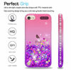 Picture of iPod Touch 7 Case, iPod Touch 6 Case, iPod Touch 5 Case with Tempered Glass Screen Protector [2 Pack] for Girls, LeYi Glitter Liquid Clear Phone Case for Apple iPod Touch 7th/ 6th/ 5th Gen Pink/Purple