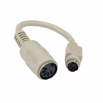 Picture of KENTEK 6 Inch in Mini DIN6 PS/2 Male to DIN5 at Female Keyboard Adapter Converter Cable Cord MDIN6 6 Pin to DIN5 5 Pin M/F for PC Mac Linux