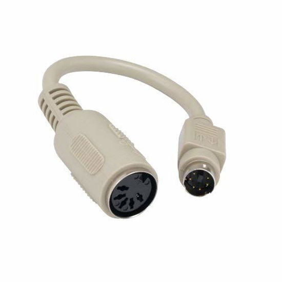 Picture of KENTEK 6 Inch in Mini DIN6 PS/2 Male to DIN5 at Female Keyboard Adapter Converter Cable Cord MDIN6 6 Pin to DIN5 5 Pin M/F for PC Mac Linux