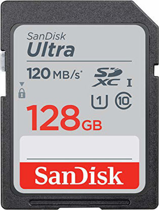 Picture of SanDisk 128GB Ultra SDXC UHS-I Memory Card - 120MB/s, C10, U1, Full HD, SD Card - SDSDUN4-128G-GN6IN