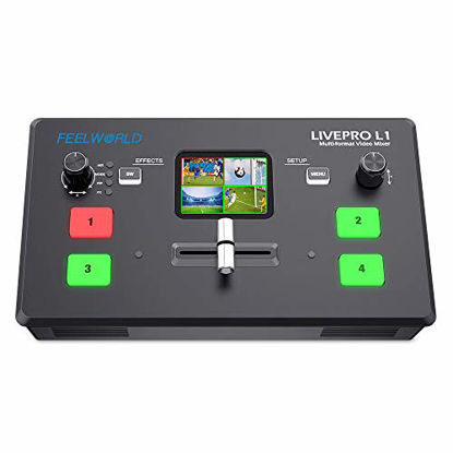 Picture of FEELWORLD LIVEPRO L1 V1 Multi-Format Video Mixer Switcher 4 x HDMI Inputs USB 3.0 Multi Camera Production Real Time Live Streaming Lightweight Heat Dissipation