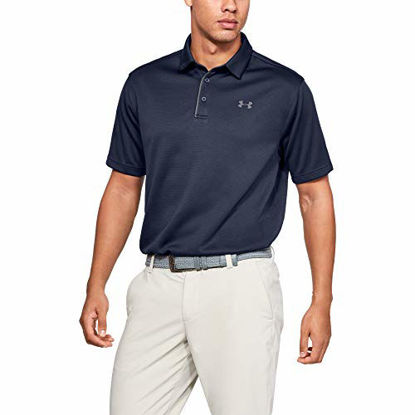 Picture of Under Armour Men's Tech Golf Polo, Midnight Navy (410)/Graphite, Large