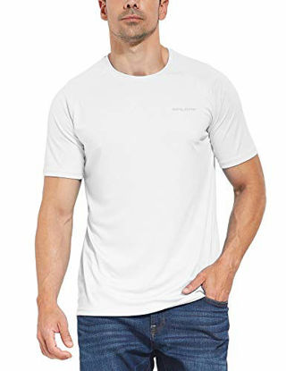 Picture of BALEAF Men's UPF 50+ Outdoor Running Workout Short-Sleeve T-Shirt White Size XL