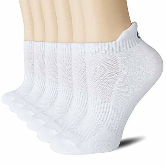 GetUSCart- CelerSport Cushion No Show Tab Athletic Running Socks for Men  and Women (6 Pairs),XL, White