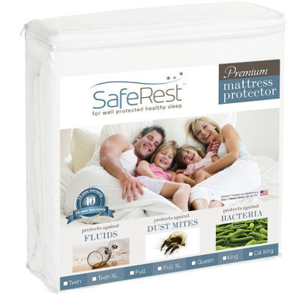 Picture of SafeRest Twin Extra Long (XL) Premium Hypoallergenic Waterproof Mattress Protector - Vinyl Free